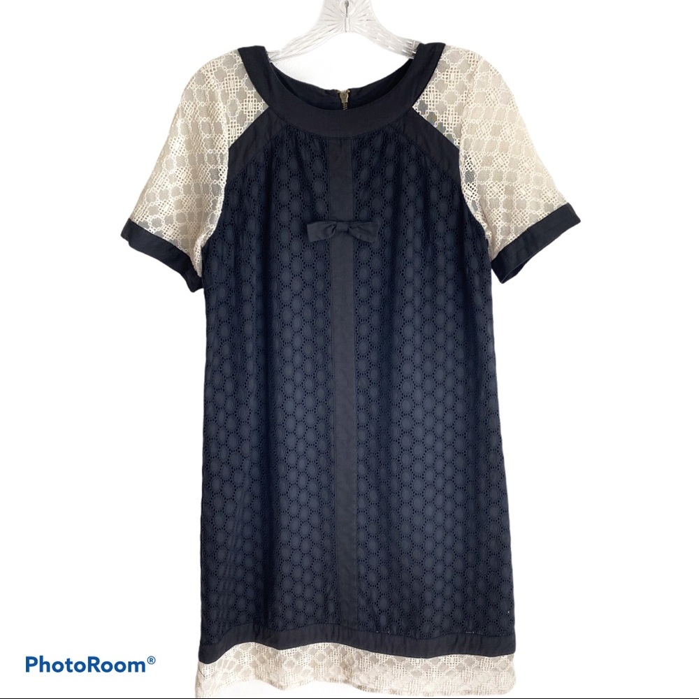 Anthropologie Girls from Savoy Molina Eyelet 100% Cotton Shift Dress Size Small
